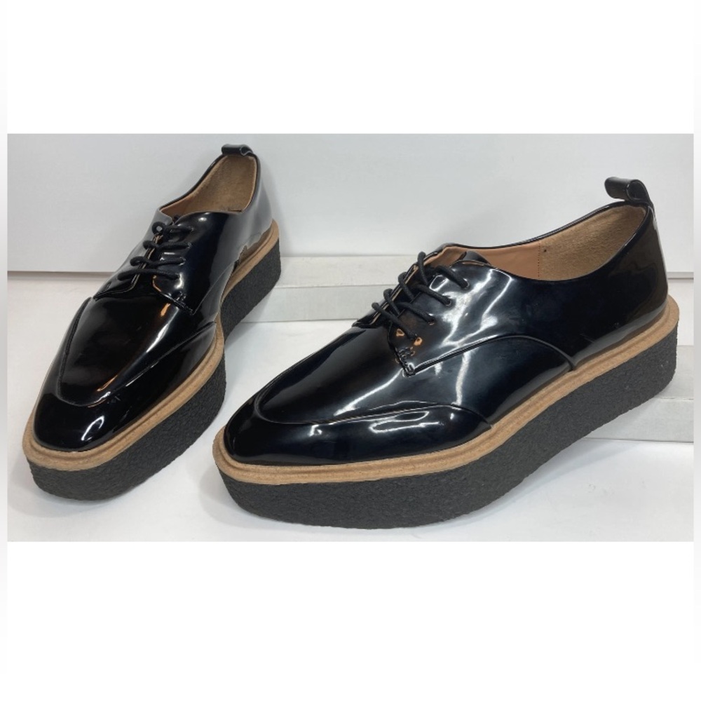 Zara Black Platform Shoes NEW with tags. Oxford style. Patent leather. Size 36
